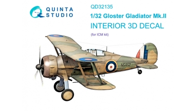 Gladiator Mk. II Gloster. 3D декали (ICM) - QUINTA STUDIO QD32135 1/32