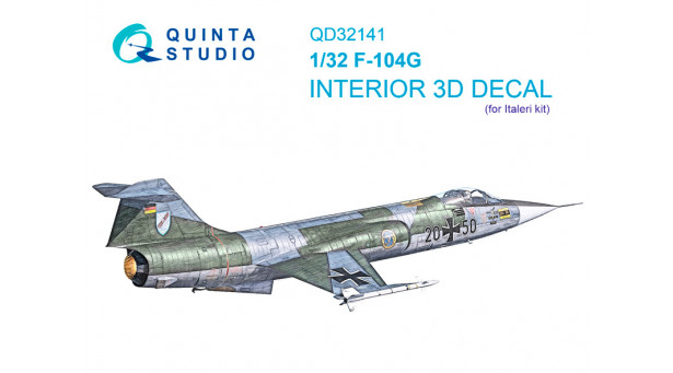 F-104G Lockheed, Starfighter. 3D декали (ITALERI) - 1/32 QUINTA STUDIO QD32141