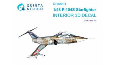 F-104S Lockheed, Starfighter. 3D декали (KINETIC) - QUINTA STUDIO QD48201 1/48