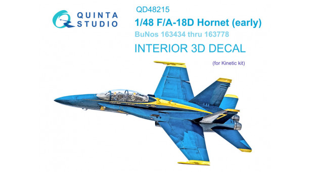 F/A-18D McDonnell Douglas, Hornet. 3D декали (KINETIC) - 1/48 QUINTA STUDIO QD48215