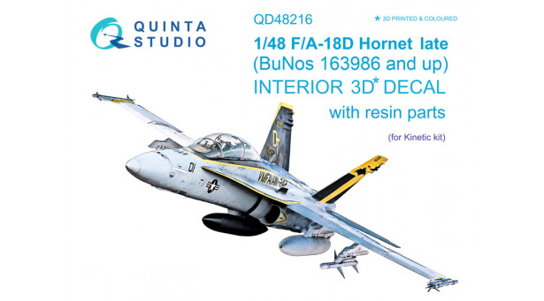 F/A-18D McDonnell Douglas, Hornet. 3D декали (KINETIC) - 1/48 QUINTA STUDIO QD48216