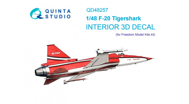 F-20 Northrop, Tigershark. 3D декали (FREEDOM MODELS) - 1/48 QUINTA STUDIO QD48257
