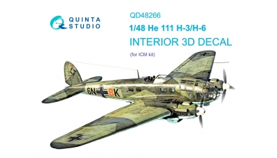 He 111H-3/H-6 Heinkel. 3D декали (ICM) - QUINTA STUDIO QD48266 1/48