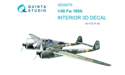 Fw 189A-1/2 Focke-Wulf, Uhu. 3D декали (GREAT WALL HOBBY) - QUINTA STUDIO QD48275 1/48