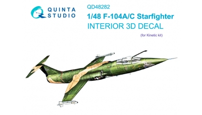 F-104A/C Lockheed, Starfighter. 3D декали (KINETIC) - QUINTA STUDIO QD48282 1/48