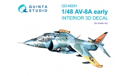 AV-8A Harrier Hawker Siddeley. 3D декали (KINETIC) - QUINTA STUDIO QD48291 1/48
