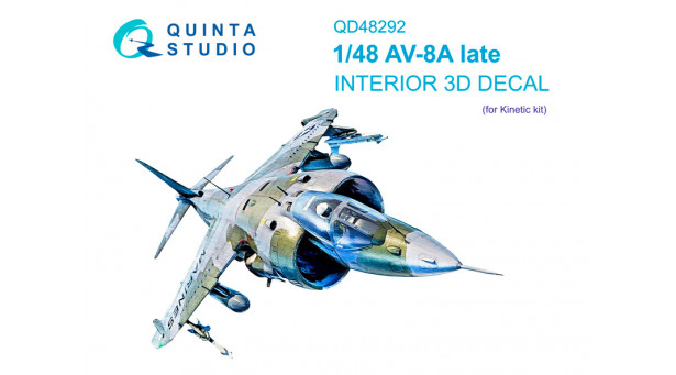 AV-8A Harrier Hawker Siddeley. 3D декали (KINETIC) - 1/48 QUINTA STUDIO QD48292