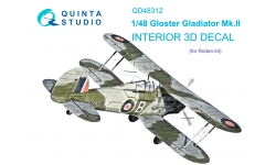 Gladiator Mk. II Gloster. 3D декали (RODEN) - QUINTA STUDIO QD48312 1/48