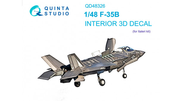 F-35B Lockheed Martin, Lightning II. 3D декали (ITALERI) - 1/48 QUINTA STUDIO QD48326 F-35B Lockheed Martin, Lightning II. 3D декали (ITALERI) - 1/48 QUINTA STUDIO QD48326