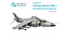 Sea Harrier FRS.1 British Aerospace. 3D декали (KINETIC) - QUINTA STUDIO QD48343 1/48
