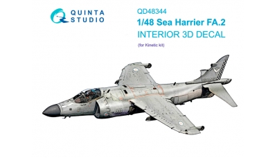 Sea Harrier FA.2 British Aerospace, BAE Systems. 3D декали (KINETIC) - QUINTA STUDIO QD48344 1/48