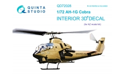 AH-1G Bell, Huey Cobra. 3D декали (AZ MODEL) - QUINTA STUDIO QD72028 1/72