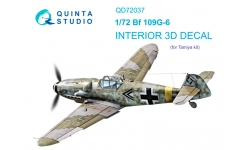Bf 109G-6 Messerschmitt. 3D декали (TAMIYA) - QUINTA STUDIO QD72037 1/72