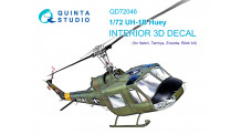 UH-1B Bell, Iroquois, Bravo Huey. 3D декали (ITALERI) - QUINTA STUDIO QD72046 1/72