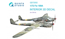 Fw 189A-1/2 Focke-Wulf, Uhu. 3D декали (ICM) - QUINTA STUDIO QD72052 1/72