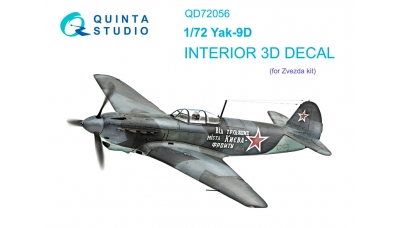 Як-9Д. 3D декали (ЗВЕЗДА) - QUINTA STUDIO QD72056 1/72