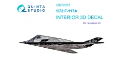 F-117A Lockheed, Nighthawk. 3D декали (HASEGAWA) - QUINTA STUDIO QD72067 1/72
