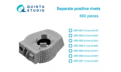 Заклепка с полукруглой головкой для бронетехники, ø 0,4 мм. 3D декали - QUINTA STUDIO QRV-001