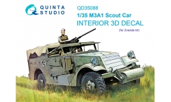 M3A1 White Motor Company, Scout car. 3D декали (ЗВЕЗДА) - QUINTA STUDIO QD35088 1/35
