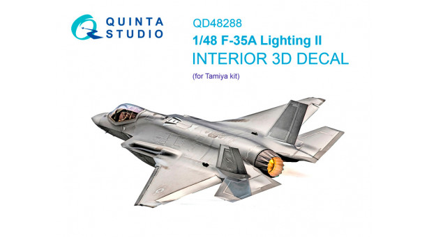 F-35A Lockheed Martin, Lightning II. 3D декали (TAMIYA) - 1/48 QUINTA STUDIO QD48288