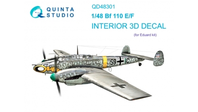 Bf 110E/F Messerschmitt. 3D декали (EDUARD) - QUINTA STUDIO QD48301 1/48