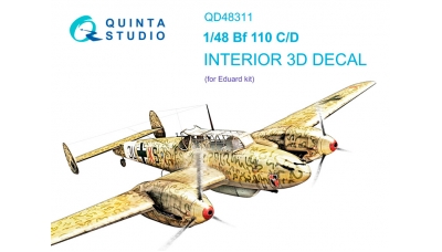 Bf 110C/D Messerschmitt. 3D декали (EDUARD) - QUINTA STUDIO QD48311 1/48