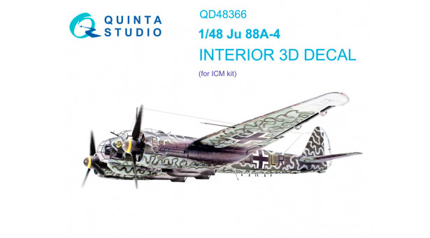Ju 88A-4 Junkers. 3D декали (ICM) - 1/48 QUINTA STUDIO QD48366