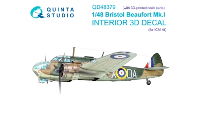 Beaufort Mk I Bristol. 3D декали (ICM) - QUINTA STUDIO QD+48379 1/48