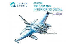 F-16A Block 20 MLU General Dynamics. 3D декали (KINETIC) - QUINTA STUDIO QD48388 1/48