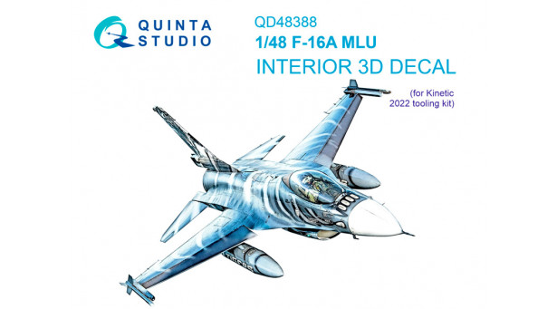 F-16A Block 20 MLU Lockheed Martin (General Dynamics), Fighting Falcon. 3D декали (KINETIC) - 1/48 QUINTA STUDIO QD48388