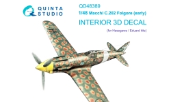 C.202 Aeronautica Macchi, Folgore. 3D декали (HASEGAWA) - QUINTA STUDIO QD48389 1/48