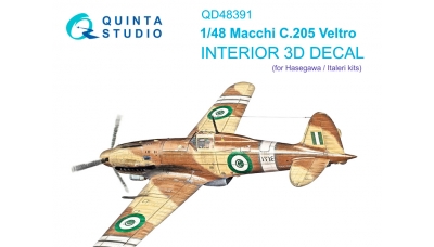 C.205V Aeronautica Macchi, Veltro. 3D декали (HASEGAWA) - QUINTA STUDIO QD48391 1/48