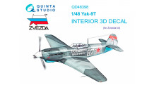 Истребитель КБ Яковлева Тип 9Т. 3D декали (ЗВЕЗДА) - QUINTA STUDIO QD48398 1/48