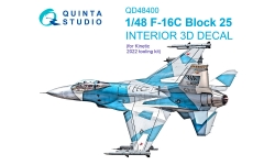 F-16C General Dynamics, Fighting Falcon. 3D декали (KINETIC) - QUINTA STUDIO QD48400 1/48
