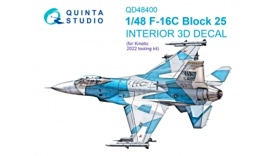 F-16C General Dynamics, Fighting Falcon. 3D декали (KINETIC) - QUINTA STUDIO QD48400 1/48