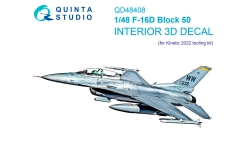 F-16D General Dynamics, Fighting Falcon. 3D декали (KINETIC) - QUINTA STUDIO QD48408 1/48