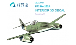 Me 262A-1а/2a Messerschmitt. 3D декали (ACADEMY) - QUINTA STUDIO QD72047 1/72