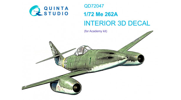 Me 262A-1а/2a Messerschmitt, Schwalbe. 3D декали (ACADEMY) - 1/72 QUINTA STUDIO QD72047