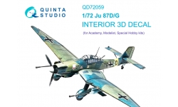 Ju 87D/G Junkers, Stuka. 3D декали (ACADEMY) - QUINTA STUDIO QD72059 1/72