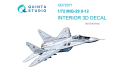 МиГ-29 (9-12). 3D декали (GREAT WALL HOBBY) - QUINTA STUDIO QD72071 1/72