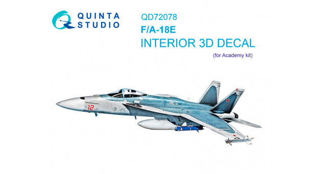 F/A-18E Boeing, McDonnell Douglas, Super Hornet. 3D декали (ACADEMY) - 1/72 QUINTA STUDIO QD72078