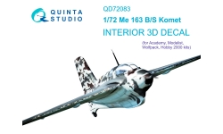 Me 163B-1a/S Messerschmitt, Komet. 3D декали (ACADEMY/МОДЕЛИСТ) - QUINTA STUDIO QD72083 1/72