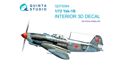 Як-1Б Яковлев. 3D декали (ARMA HOBBY) - QUINTA STUDIO QD72084 1/72