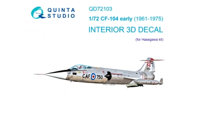 CF-104 Lockheed, Canadair, Starfighter. 3D декали (HASEGAWA) - QUINTA STUDIO QD72103 1/72