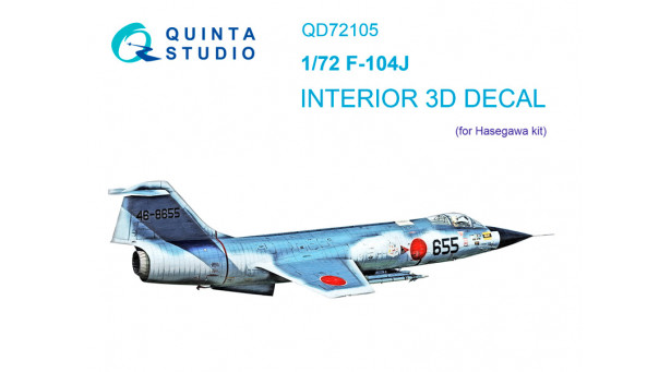F-104J Lockheed, Mitsubishi, Starfighter. 3D декали (HASEGAWA) - 1/72 QUINTA STUDIO QD72105