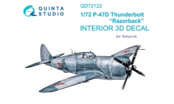 P-47D Republic, Thunderbolt, Razorback. 3D декали (TAMIYA) - QUINTA STUDIO QD72122 1/72