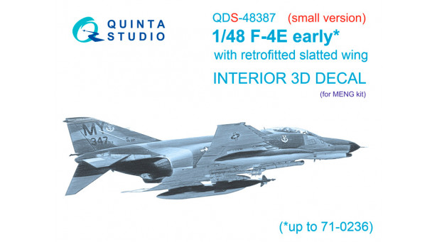 F-4E McDonnell Douglas, Phantom II. 3D декали (MENG) - 1/48 QUINTA STUDIO QDS-48387