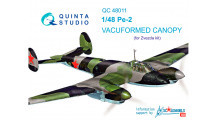 Пе-2 Петляков. Комплект остекления вакуумный (ЗВЕЗДА) - QUINTA STUDIO QC48011 1/48