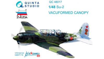 Су-2 (ББ-1). Комплект остекления вакуумный (ЗВЕЗДА) - QUINTA STUDIO QC48017 1/48