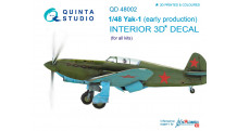 Советский истребитель КБ Яковлева Тип 1. 3D декали - QUINTA STUDIO QD48002 1/48